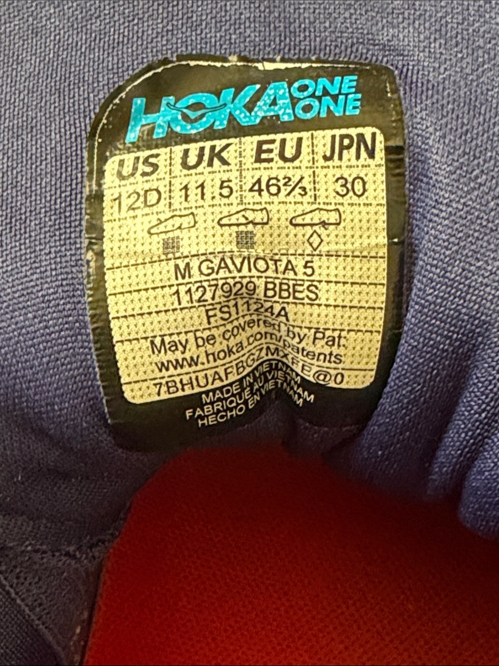 Hoka Gaviota 5 Navy with Bright Blue Accent Running Shoes - Picture 2 of 10